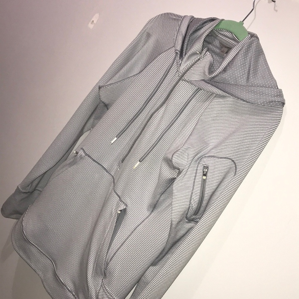 Athleta size L striped and dotted 1/2 zip.